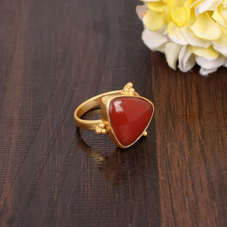 Natural Red Sardonyx Ring