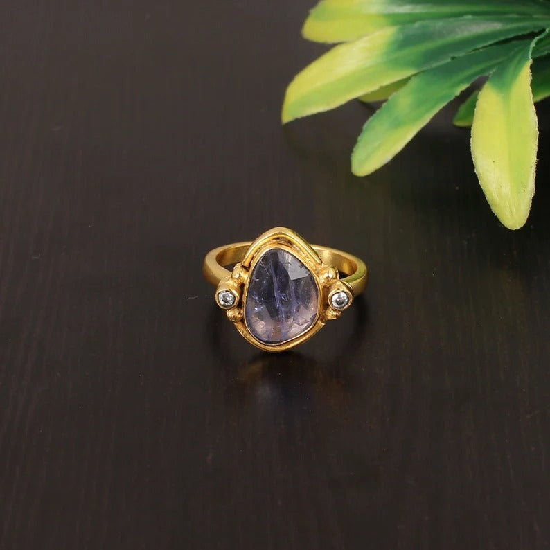 Natural Tanzanite Gemstone Sterling Silver Ring