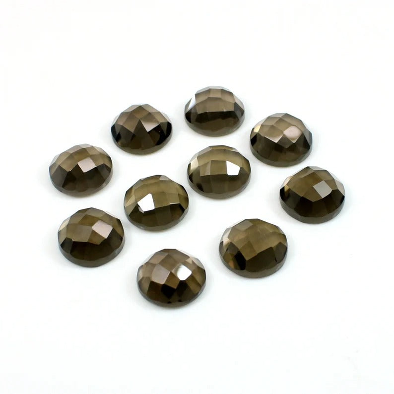 Smoky Quartz Calibrated Faceted Semi Precious Loose Gemstone for Jewelry