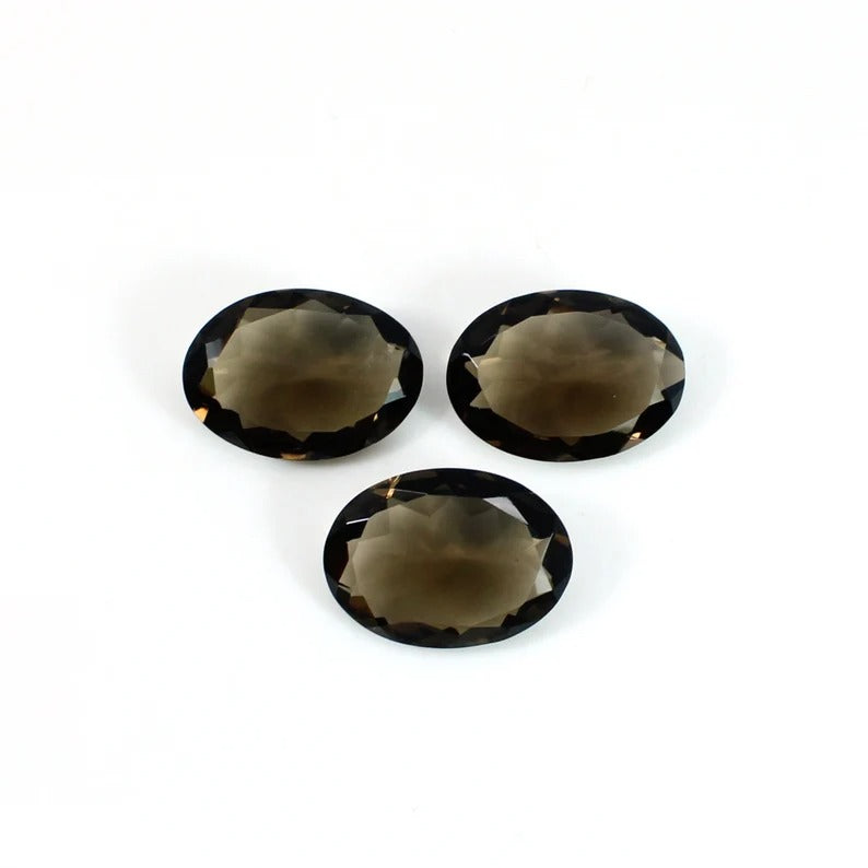 Smoky Quartz Calibrated Faceted Semi Precious Loose Gemstone for Jewelry