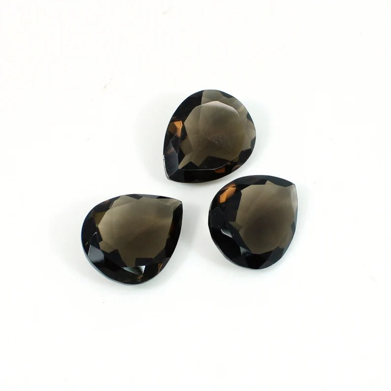 Smoky Quartz Calibrated Faceted Semi Precious Loose Gemstone for Jewelry