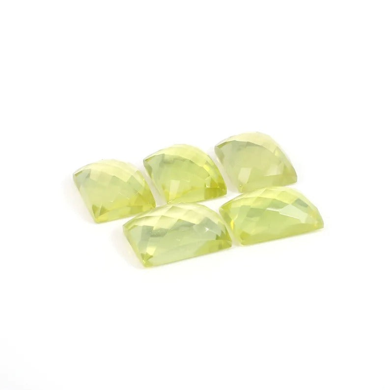 Brazilian Natural Lemon Quartz Calibrated Faceted Semi Precious Loose Gemstone for Jewelry