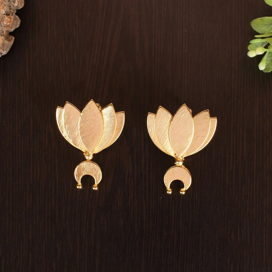 Sweet Lotus Flower Stud Earrings