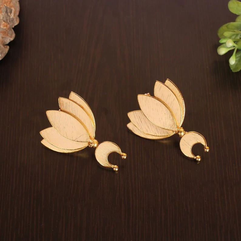 Sweet Lotus Flower Stud Earrings