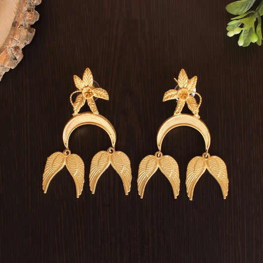 Yellow Gold Moon Earrings