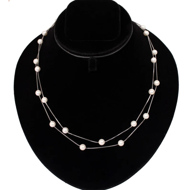 925 Sterling Silver Fresh Pearl Necklace