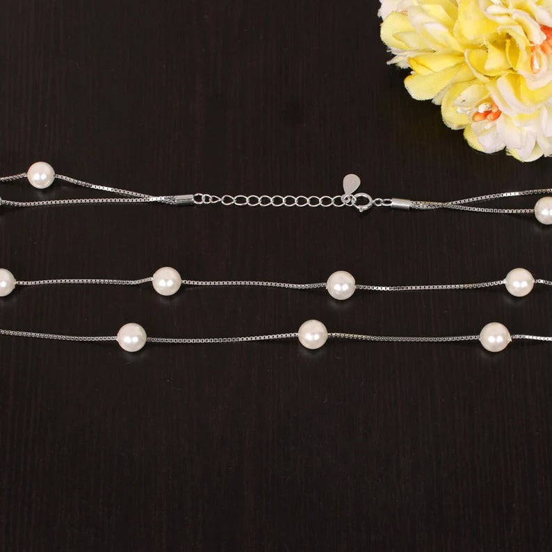 925 Sterling Silver Fresh Pearl Necklace