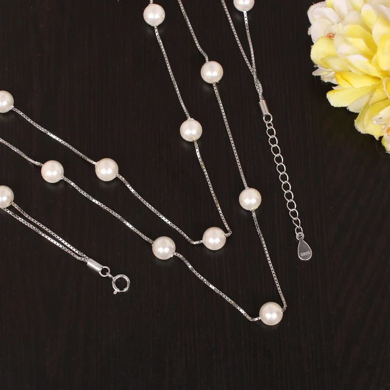 925 Sterling Silver Fresh Pearl Necklace