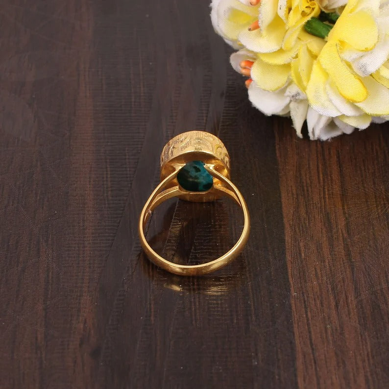 Azurite Malachite Gemstone Ring