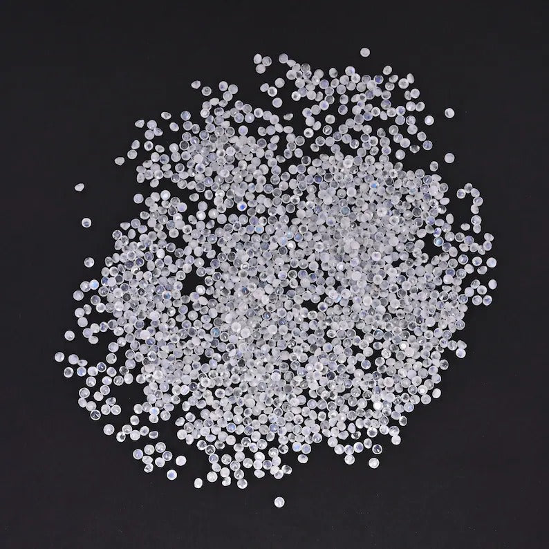 Natural Rainbow Moonstone Cabochon 3 MM Round Gemstone