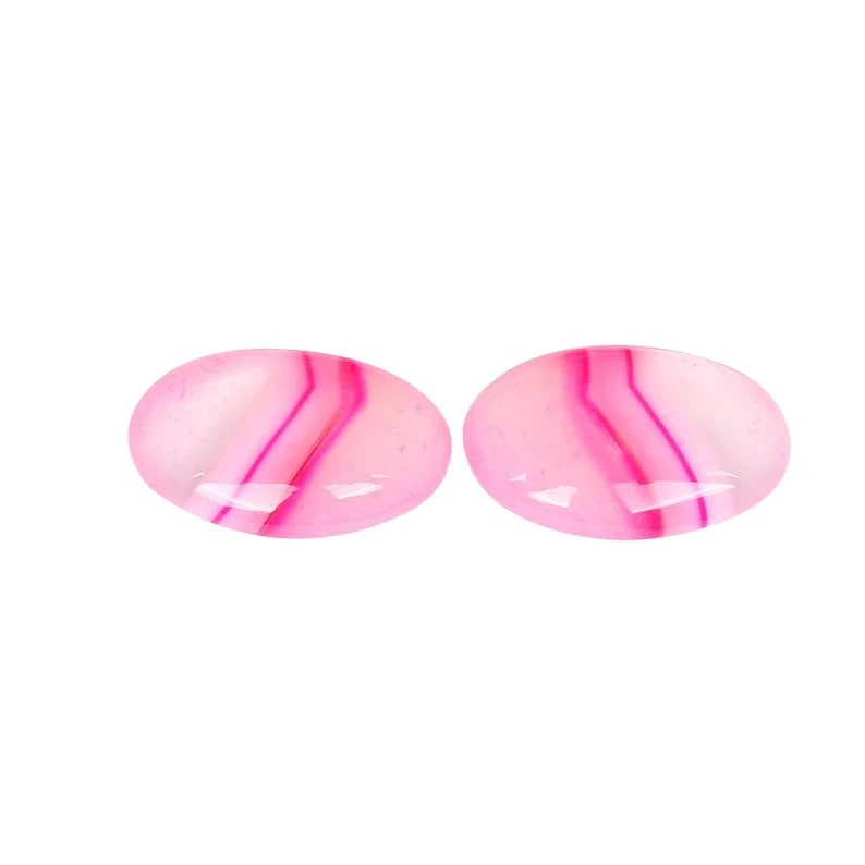 Pink Agate 25X15 MM Loose Gemstone Pair Cabochon