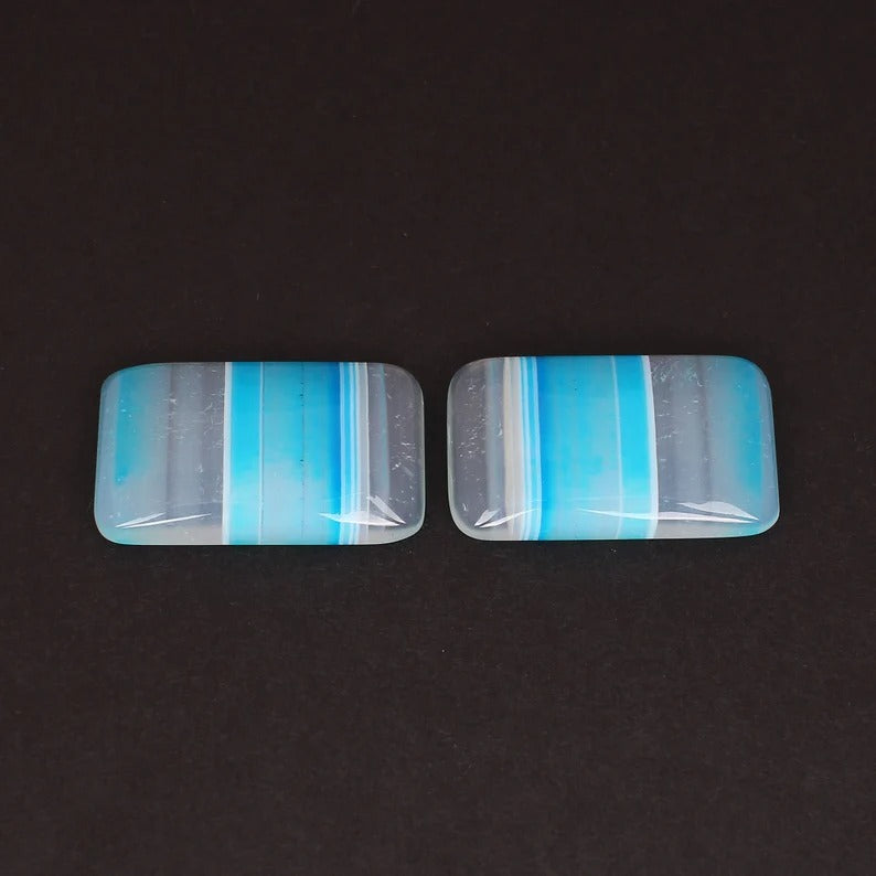 Blue Agate Cabochon, 86.95 Cts Gemstone