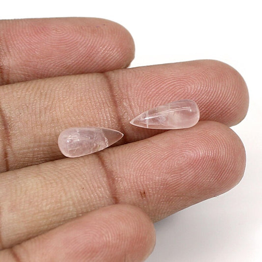 Rose Quartz 12X5 MM Tear Drop Smooth Cabochon