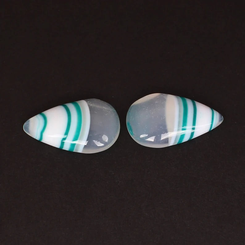 Natural Agate 49.90 Cts Loose Gemstone Pair Cabochon