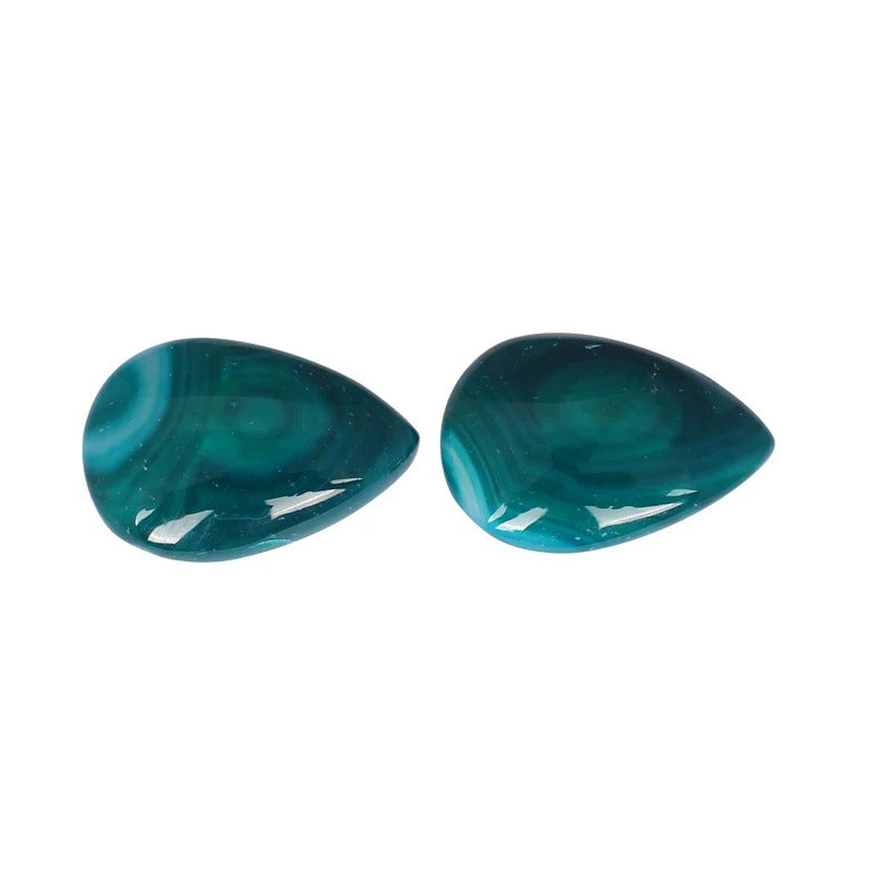 Green Agate Loose Gemstone Pair Cabochon 50.00 Cts