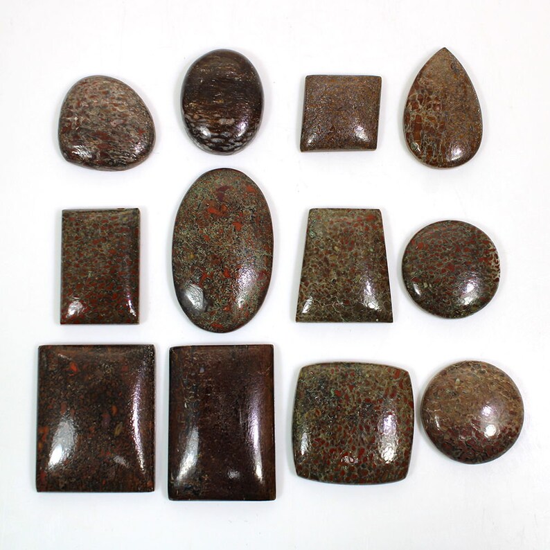 Natural Red Dinosaur Bone Cabochon 250 Cts Lot