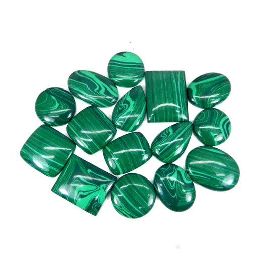 Wholesale Semiprecious Malachite Mix Shape 50gms Cabochon Gemstone Lot