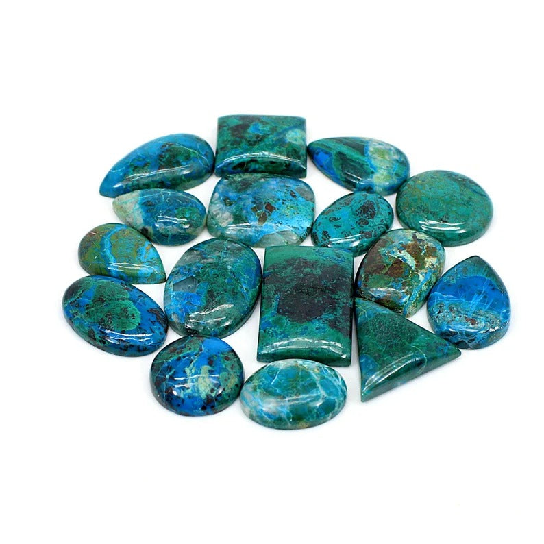 Wholesale Semiprecious Chrysocolla Mix Shape 50gms Cabochon Gemstone Lot