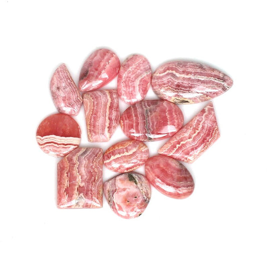 Natural Rhodochrosite Mix Shape Loose Semiprecious Cabochon Gemstone 50 Gram Lot