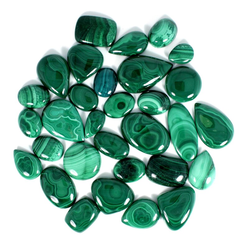 Natural Green Malachite Mix Shape Cabochon Lot