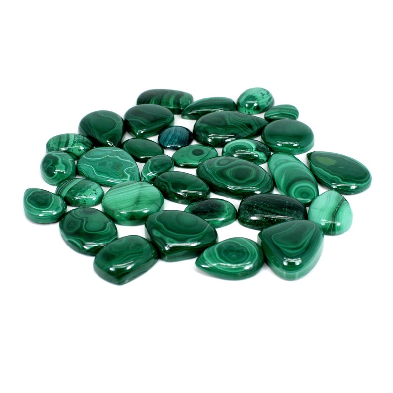 Natural Green Malachite Mix Shape Cabochon Lot