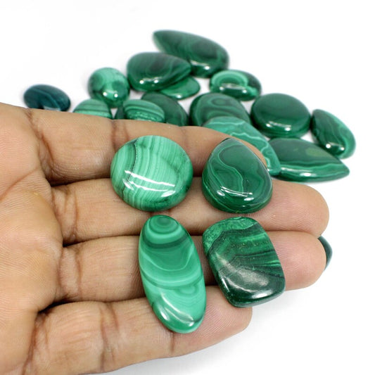 Natural Green Malachite Mix Shape Cabochon Lot