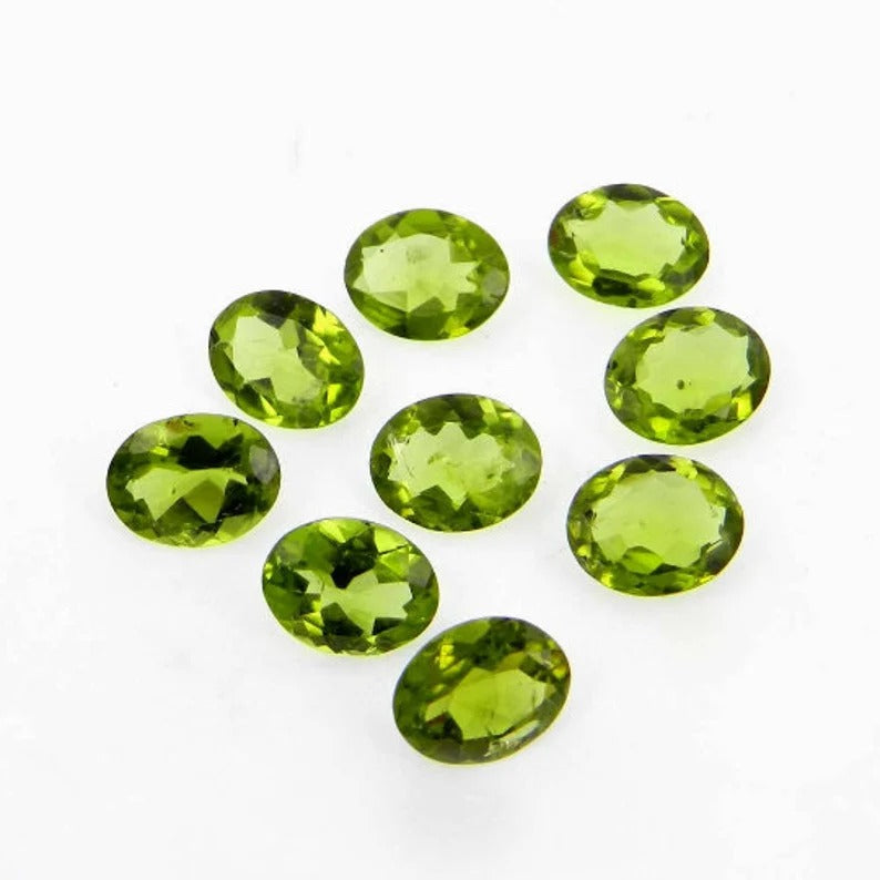 Natural Peridot oval cut 10 x 8 mm AAA quality semi-precious stone faceted calibrated wholesale lot