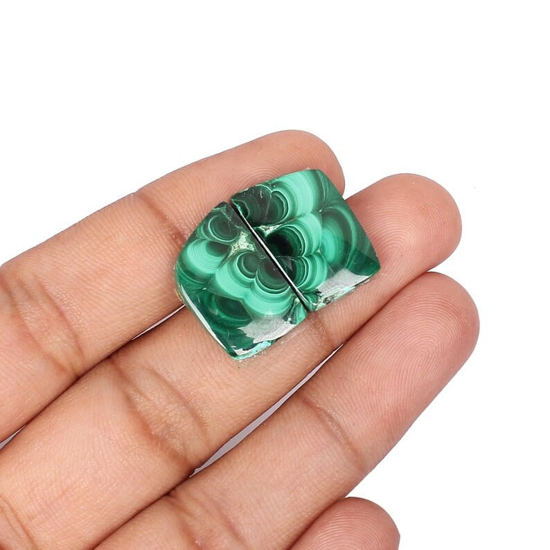 Natural Malachite 19x13mm Fancy Cabochon 27.25 Cts For Making Jewelry