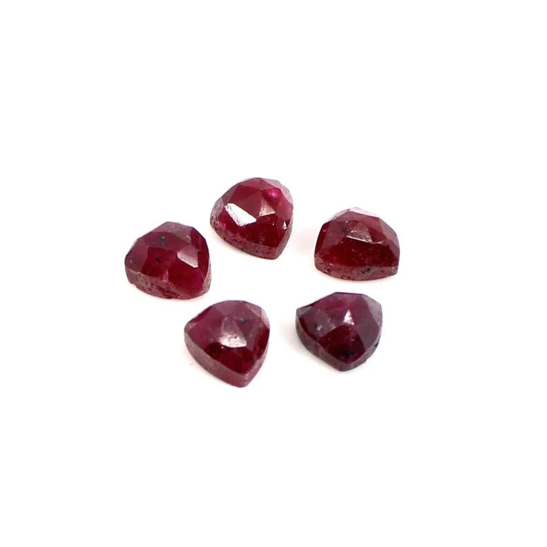 6X6 Trillion Shape Natural Ruby Corundum Faceted Calibrated Gemstone