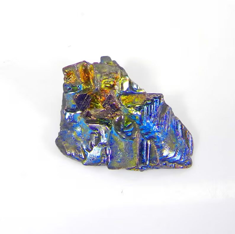 Bismuth crystal rainbow bismuth metaphysical geometric healing crystal chakras lab grown uneven 25 x 20 mm bismuth element loose gemstone