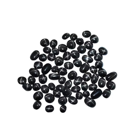 Natural Black Star Gemstone Lot 101.30 Cts - 69 Pcs AA Quality Oval Cabochons