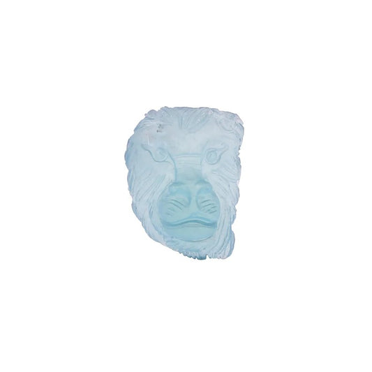 Natural Aquamarine Handmade Lion Carving Big Size Rock