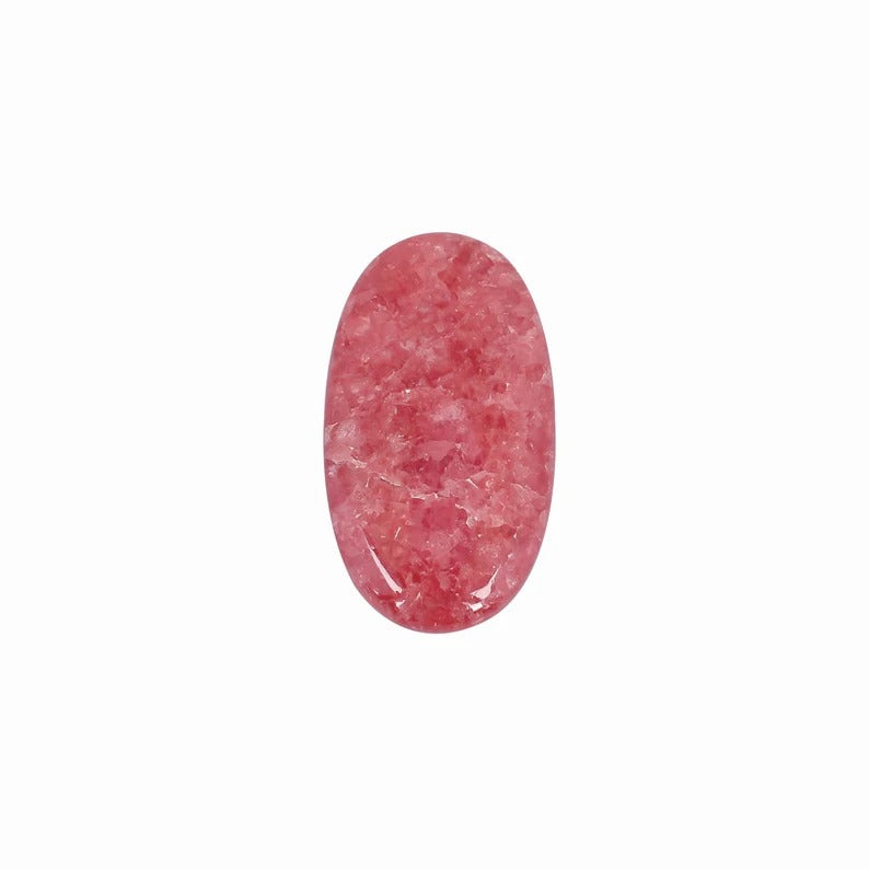 Natural Fiery Pink Rose Rhodochrosite 57x31mm Oval Cabochon 138.55 Ct