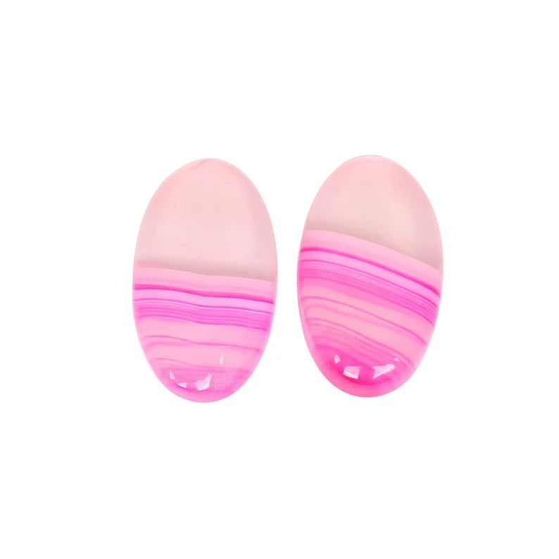 Pink Agate Loose Gemstone Pair Cabochon