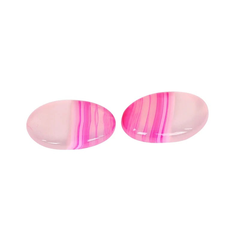 Pink Agate Loose Gemstone Pair Cabochon