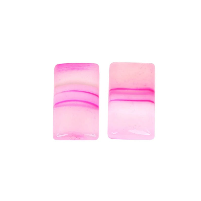 Natural Pink Agate 22X13 MM Loose Gemstone Pair Cabochon