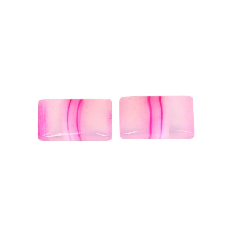 Natural Pink Agate 22X13 MM Loose Gemstone Pair Cabochon