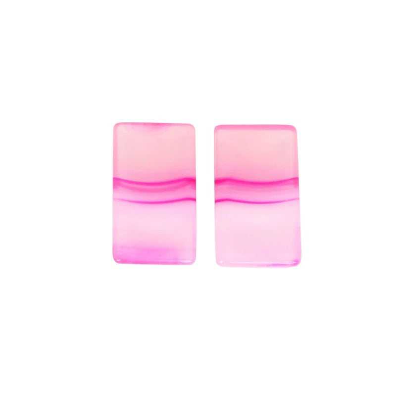 Natural Pink Agate 22X13 MM Loose Gemstone Pair Cabochon