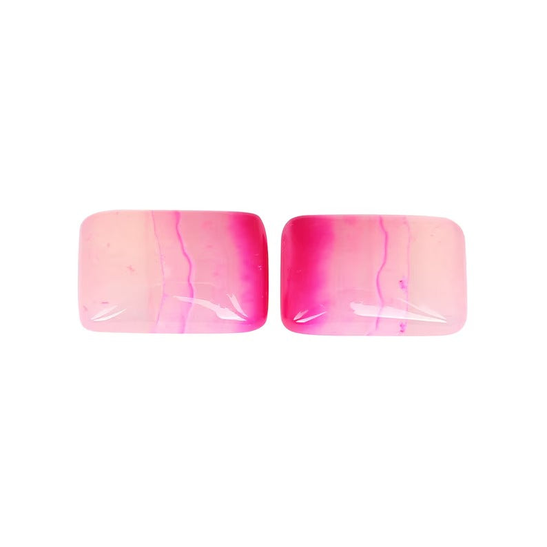 Natural Pink Agate 24X16 MM Loose Gemstone Pair Cabochon