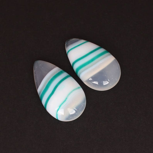 Agate 30X17 MM Loose Gemstone Pair Cabochon