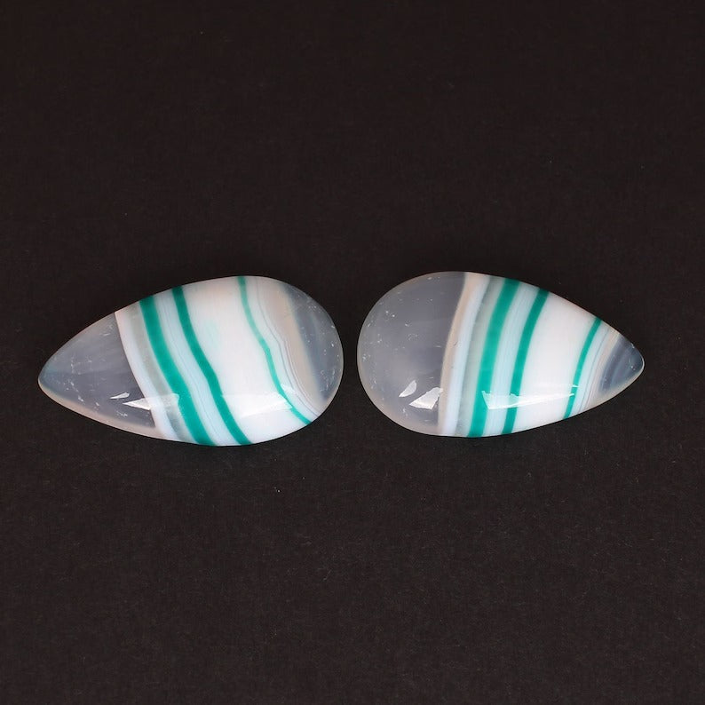 Agate 30X17 MM Loose Gemstone Pair Cabochon