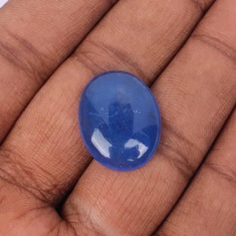 Wholesale Blue Jade 23x18 mm Loose Oval Gemstone