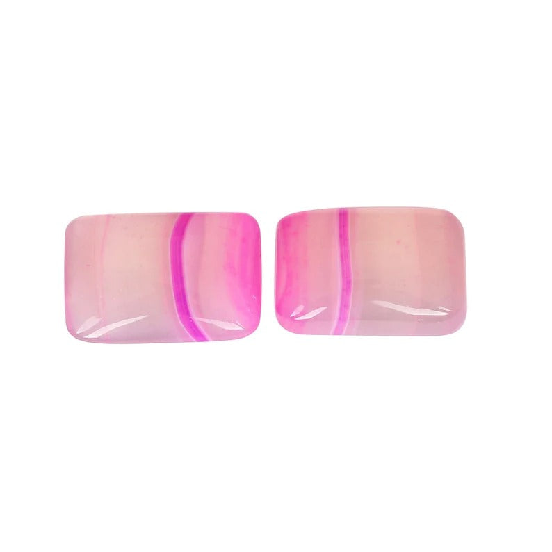 Pink Agate 24X16 MM Loose Gemstone Pair Cabochon