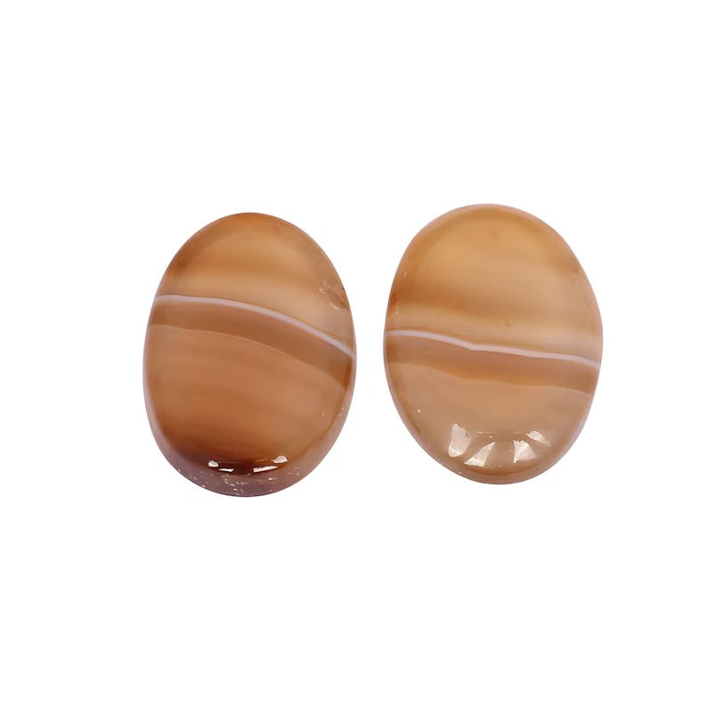 Brown Agate 25X17 MM Loose Gemstone Pair Cabochon