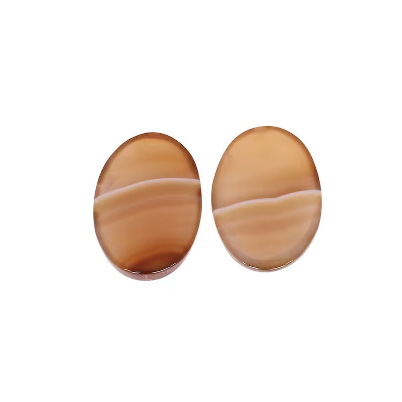 Brown Agate 25X17 MM Loose Gemstone Pair Cabochon