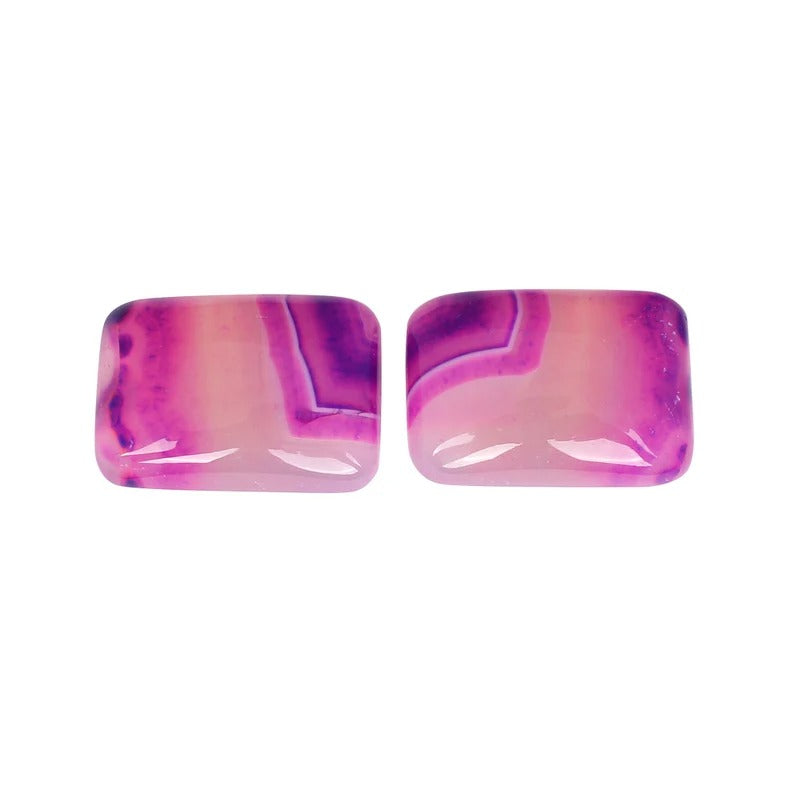 Purple Agate 26X19 MM Loose Gemstone Pair Cabochon