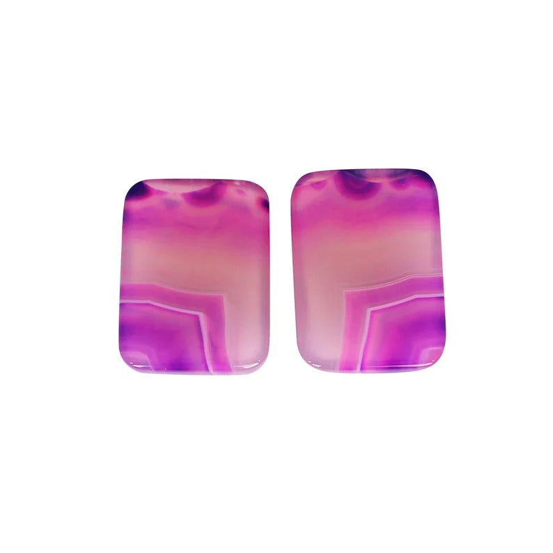 Purple Agate 26X19 MM Loose Gemstone Pair Cabochon