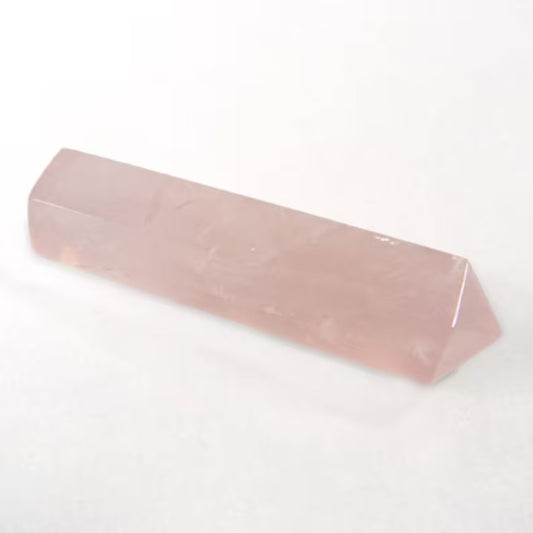 Natural rose quartz single pointed pencil shape facet 60 x 15 mm semi precious stone AA quality loose gemstone