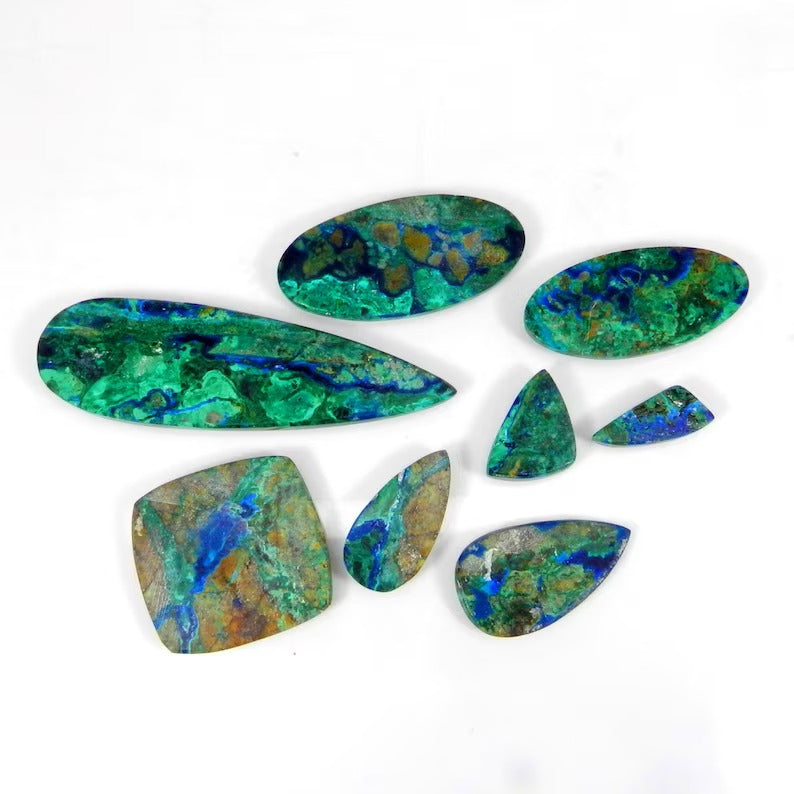 Wholesale lot semi-precious stone azurite malachite mix shape loose cabochon gemstone