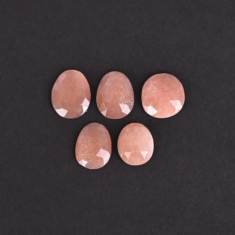 5 Pcs Lot Peach Moonstone Gemstone